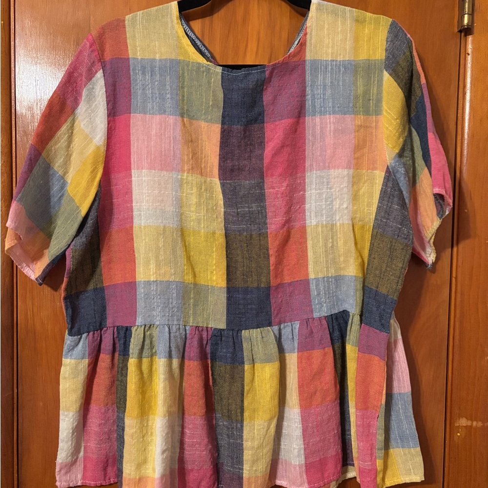 Multicolor Plaid Women's Top